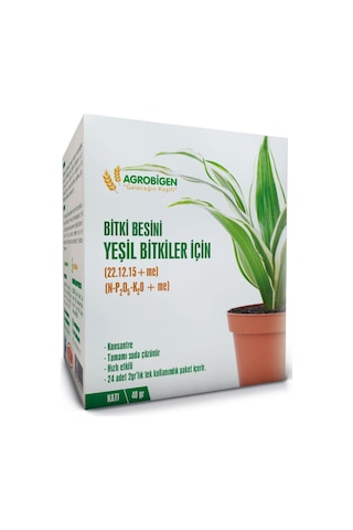 Agrobigen Yeşil Bitkiler İçin Bitki Besini Katı-2 Gr X 24 Adet Sku: Smgstk32bd13a139
