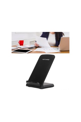 Kosona Q740 Siyah Kablosuz Şarj Standı - 15w Hızlı Şarj, Dikey/yatay Açı, Filmleri İzleken Kesintisiz Kullanım