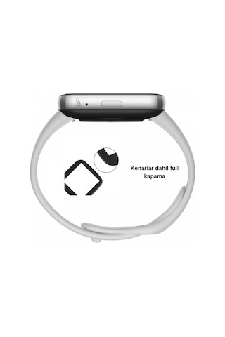 Xiaomi Redmi Watch 3 Active Uyumlu Yumuşak Silikon Kordon Ve Kavisli Ekran Koruyucu Seti Koyu Yeşil