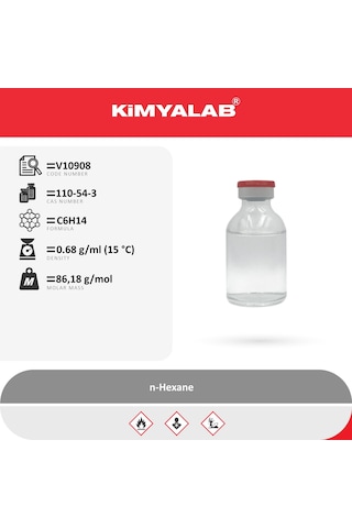 Kimyalab N-Hexane Extra Pure Cam Şişe 500 ML