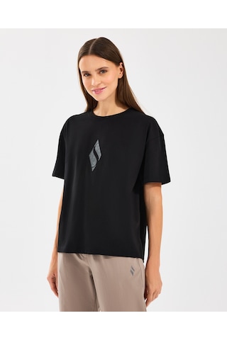 Skechers W Graphic Tee Loose Fit T-shirt Kadın Siyah Tshirt S2510311-001 Siyah