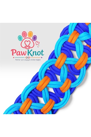 Okyanus Düğümü Paracord Tasma Kolye Hand Made Açık Mavi
