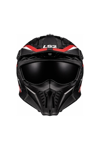 Ls2 Drıfter Trıalıty Siyah Vizör Kask Kırmızı