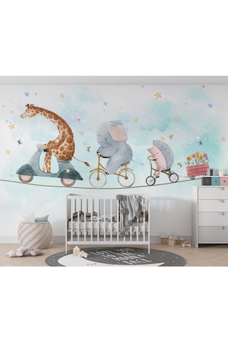 Ip Üzerinde Bisiklet Süren Sevimli Hayvanlar Duvar Kağıdı