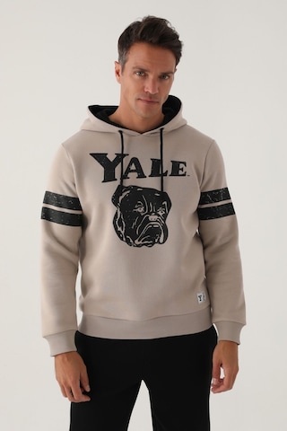 Yale Bej Kol Baskı Detay Erkek Sweatshirt Bej