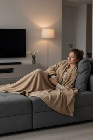 Evoria Wellsoft Peluş Tek Kişilik Tv Battaniyesi 150x200cm Bej