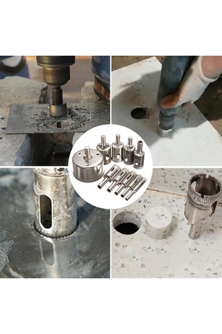 Kangvka 10 Parça Elmas Matkap Ucu Seti - 8-50mm Çaplı Cam, Seramik, Mermer Ve Tuğla Delici Aletler