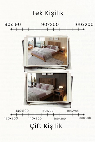 Renazzo Hüma Dikey Başlıklı Masif Ahşap Karyola Ve 2 Adet Ceviz 160x200 Ceviz - 160 X 200