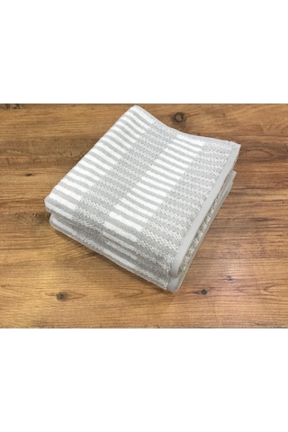 2 Li Özdilek %100 Pamuk Striscia El Yüz Havlusu 50 X 90 Gri