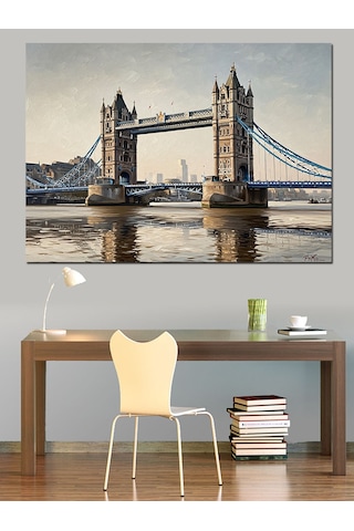 Ahşap Tablo Londra Tower Bridge Şehir Manzarası