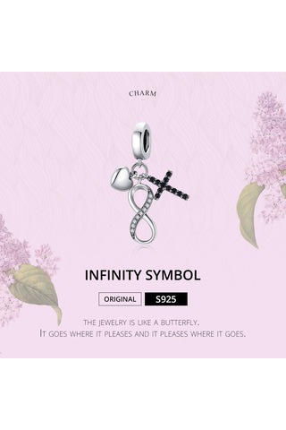 S925 Ayar Gümüş Sonsuzluk Sembolü Çapraz Kolye Dıy Bilezik Kolye Aksesuarları Çok Renkli