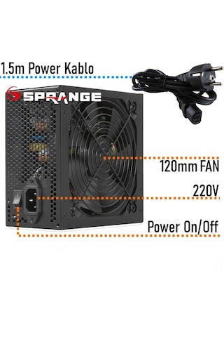 Sprange PS-70 700W 4 Sata 12 CM Fan Güç Kaynağı