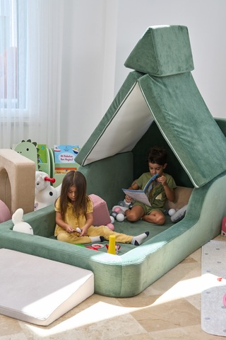 Funbed Yeni Nesil Montessori Çocuk Yatağı & Oyun Alanı Yıkanabilir Sıvı Geçirmez Yeşil - 836527200