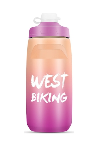 Batı Bisiklet 620ml Bisiklet Su Şişesi Taşınabilir Açık Bisiklet Su Bardağı, Renk: Turuncu Mor Degrade Diğer
