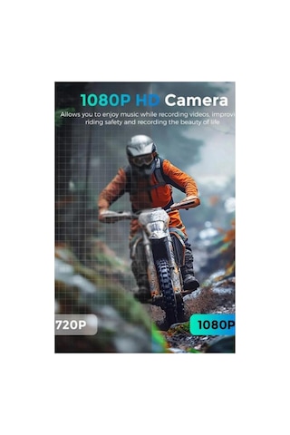 Bt68 Interkom Motosiklet Kask Kamerası 1080p Hd + Bluetooth Kulaklık Gece Görüşlü 360 Ayarlanabilir