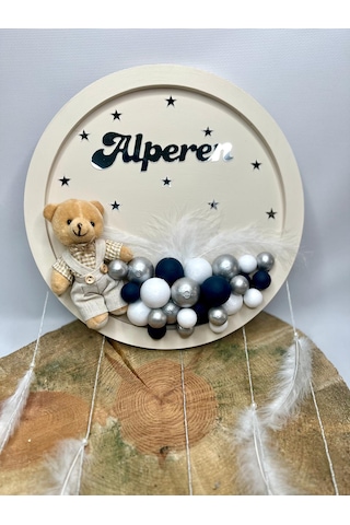 Bebek Kapı Süsü-erkek Bebek-balonlu Kapı Süsü- Bej