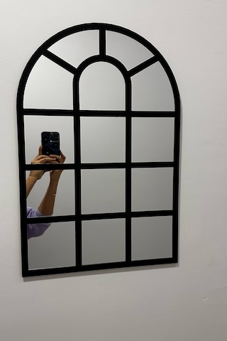 Pencere Ayna Siyah Renkli Mdf Üzeri Gümüş Aynalı Pleksi 40x60 Cm Siyah