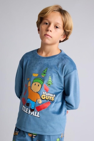 Defacto Stumble Guys Baskılı Kadife 2li Pijama Takımı Erkek Çocuk I3436a826cwbe764 Mavi-be764