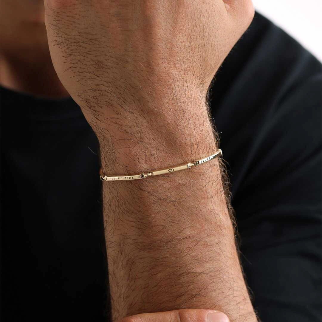 Parçalı Plaka Erkek Bileklik 12926580