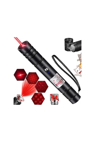 Dofolink Yüksek Güçlü 710 Kırmızı Işık Usb Şarjlı Lazer Pointer, 2000m Uzaklık, Alüminyum Kasa, Yıldız Desenli, Av, Doğa Yürüyüşü, Sunumlar İçin Kırmızı