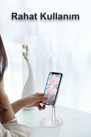 Thentech Tepsili Sağlam Kaydırmaz Telefon Tablet Tutucu Kaliteli Stand