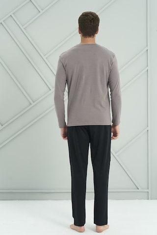 Erkek Interlok Penye Uzun Kol Pijama Takımı 2205 Gri01 Gri01