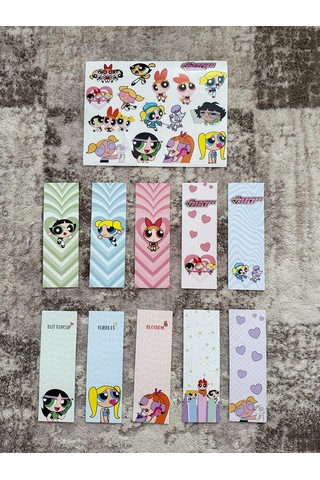 Powerpuff Girls Kitap Ayraç Ve Stickers Çıkartma Seti Pytkstkryr7