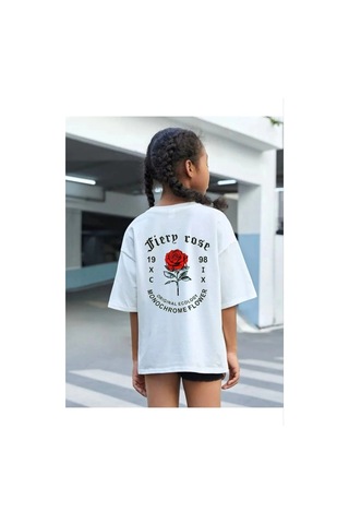 Primemağazam Çocuk Unisex Baskılı T-shirt - Beyaz Çeşitli