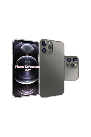 Apple Uyumlu iPhone 13 Pro Max Kılıf Zore Süper Silikon Kapak Renksiz