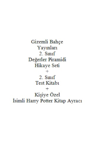 2. Sınıf Hikaye Kitabı Seti Gizemli Bahçe Yayınları Değerler Piramidi + 2. Sınıf Test Kitabı + Kişiye Özel İsimli Harry Potter Kitap Ayracı