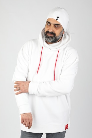Unisex Kapüşonlu Polar Beyaz