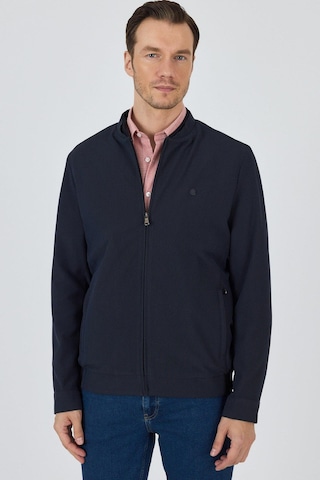 Düz Gofreli Kolej Yaka Yarım Astar Esnek Standart Fit Mont 1007250109 Koyu Lacivert