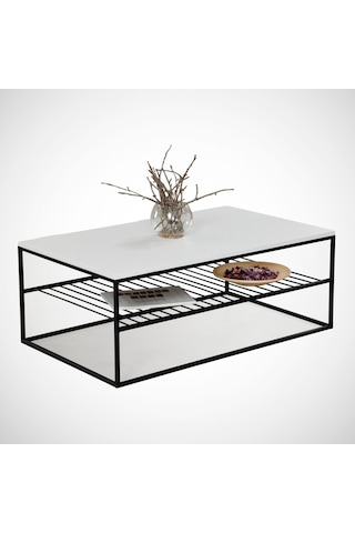 Etna Beyaz Orta Sehpa Metal & Orta Masa / Metal Ayaklı Sehpa