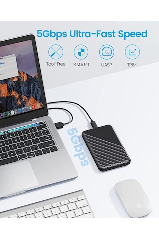 Orico USB 3.0 Micro B 2.5” inch SATA SSD Hard Disk Kutusu Siyah
