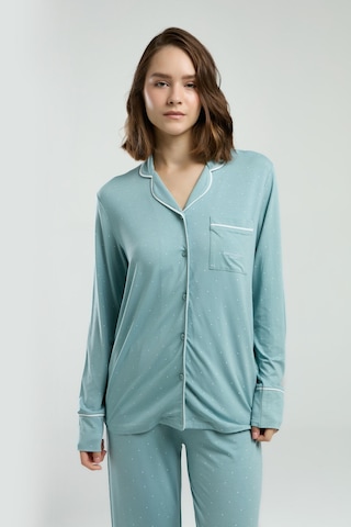 Pierre Cardin Kadın Yeşil Gömlek Pijama Pc8986-s-v1 Yeşil