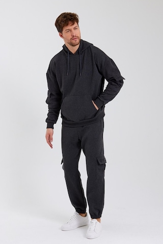 Erkek Kapüşonlu Kanguru Cepli Sweatshirt Antrasit