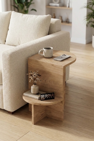 Yan Sehpa Çok Amaçlı Modern Tasarım Raflı Salon Koltuk Kenarı Sehpası Setro 6023 Sepet Çok Renkli
