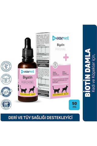 Onevet Biotin Kedi Ve Köpekler İçin Tüy Dökülmesini Önleyici Damla 50 Ml