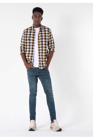 Colin's Colins Slim Fit Shirt Neck Erkek Sari Uzun Kol Gömlek Cl1057639 Q1.v1 Yls Safran