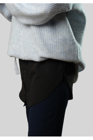 Siyah Gömlek Etek İçlik Terikoton Düz 1021 01 Siyah