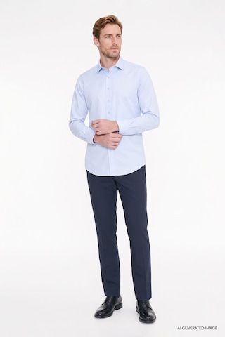 AC&Co / Altınyıldız Classics Ütülemesi Kolay Slim Fit Dar Kesim Klasik Yaka Pamuklu Erkek Gömlek Açık Mavi