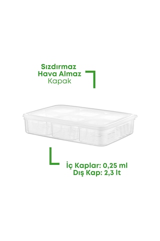 Grimorlife 7 Li Sızdırmaz Buzdolabı İçi Düzenleyici Buzluk Derin Dondurucu Saklama Kabı- Et Kıyma Et Suyu Diğer