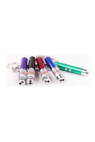 3 Adet Kırmızı Beyaz Işıklı Led Lazer Kedi Köpek Oyuncağı Anahtarlık