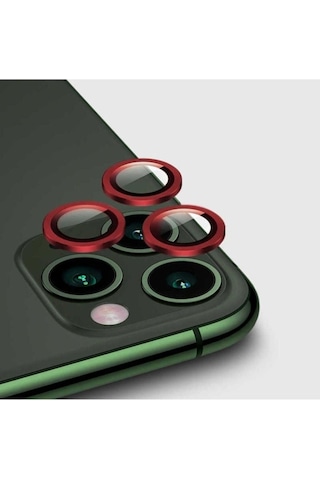 Apple Uyumlu iPhone 11 Pro Max Zore Cl-01 Kamera Lens Koruyucu Kırmızı