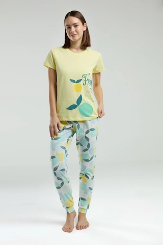 Rolypoly Kadın Sarı Kısa Kol Pijama Takım Sarı