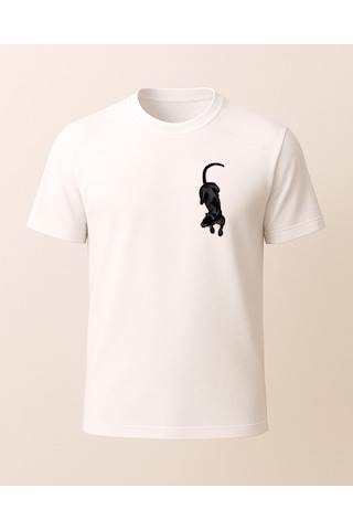 Hugo Boss Etnik Puma Baskılı T-shirt Beyaz