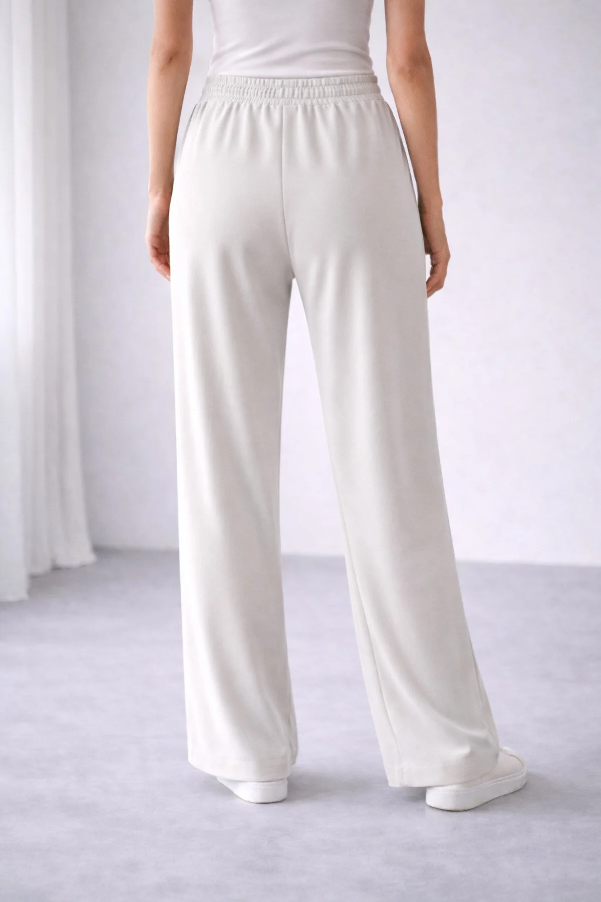 Sıempre Kadın Modal Dikiş Detaylı Relaxed Pantolon Bej