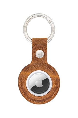 Airtag Uyumlu Deri Anahtarlık, G19 Taba