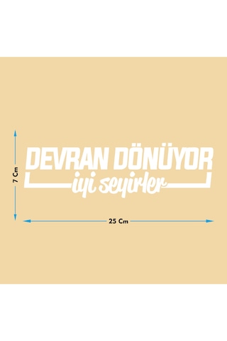 Devran Dönüyor Oto Cam Yazısı 25x7 Cm Araba Arkası Sticker Oto Cam Sticker Yazı Modelleri Özel