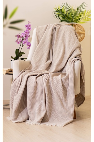 Tabu Home Dokuma Cozy Comfort Bej Tv Örtüsü